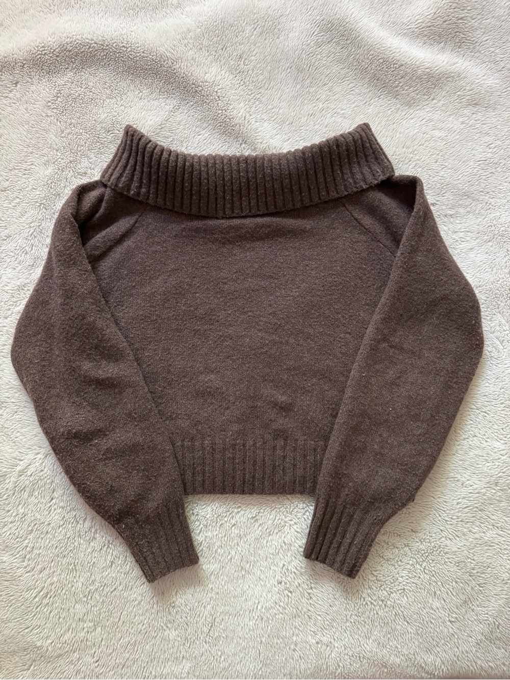 Hollister taupe off the shoulder sweater